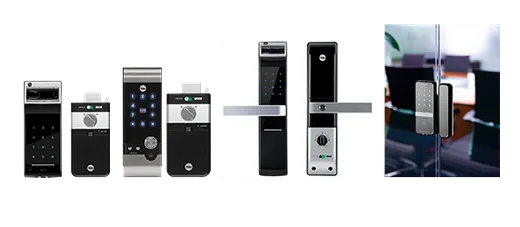 Smart digital door lock with fingerprint and keypad access fitted at a home in Indore